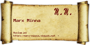 Marx Minna névjegykártya